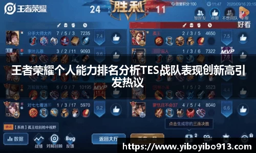 王者荣耀个人能力排名分析TES战队表现创新高引发热议